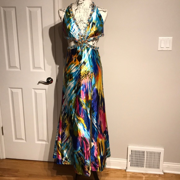 Colorful Coastal Coquette cutouts Embellish y2k crystal neon Formal Evening Prom - Picture 2 of 8